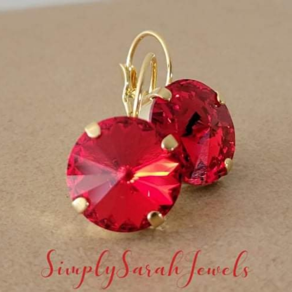 Austrian Crystal Earrings in Gold